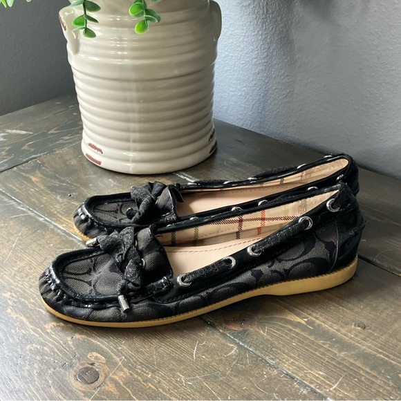 Coach Loafers Size 6 Women’s Logo Black Slip-on Casual - Picture 9 of 10
